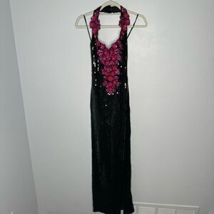 Alyce Designs vintage sequins halter dress size 4
